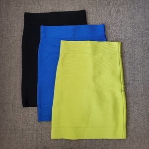 3 BCBG power skirts sz XXS